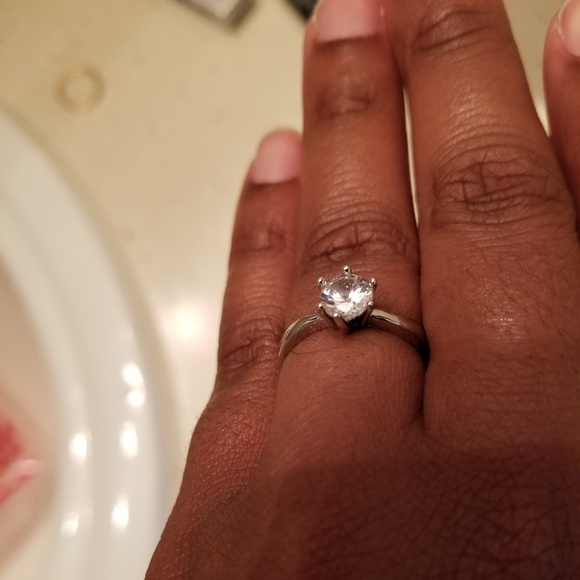 .925 Stamped CZ Solitaire Ring - Picture 7 of 8